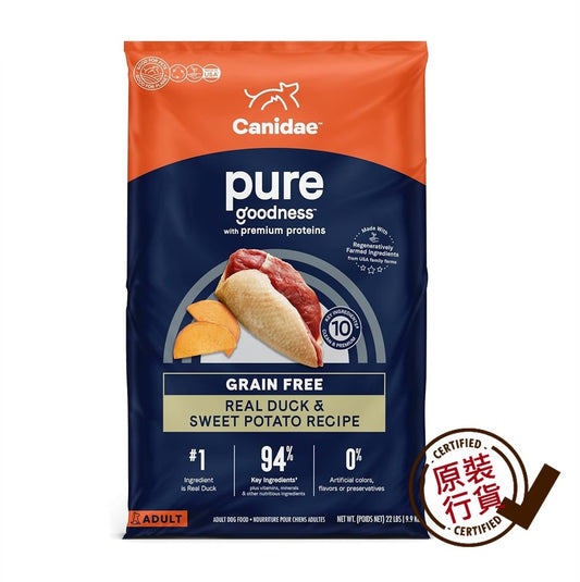 CANIDAE - PURE Grain-Free Adult Dry Dog Food - Duck & Sweet Potato Recipe 9.9kg  