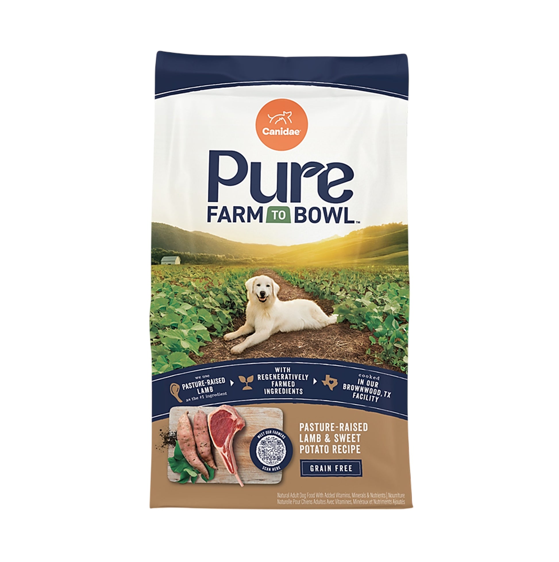 CANIDAE PURE Dry Adult Dog Food - Grain Free Lamb and Sweet Potato 1.8KG(4lbs) (RANDOM Packing)