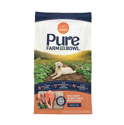 CANIDAE PURE Dry Adult Dog Food - Grain Free Salmon and Sweet Potato 5.4KG(12lbs) (RANDOM Packing)