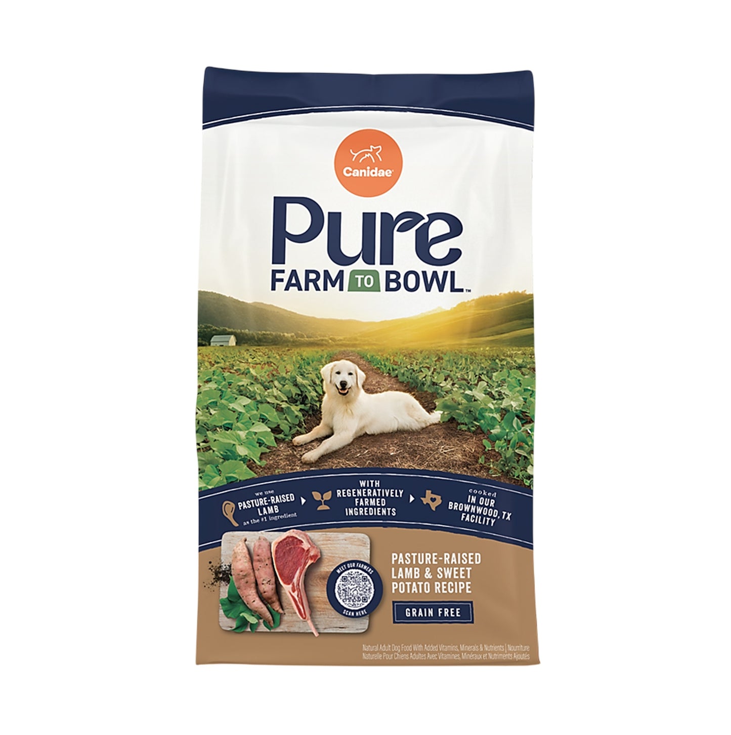 CANIDAE PURE Dry Dog Food Grain-Free Real Lamb & Sweet Potato Recipe for Adult 9.9KG (22 LBS) (RANDOM Packing)