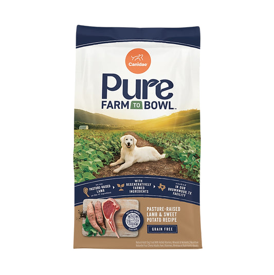 CANIDAE PURE Dry Dog Food Grain-Free Real Lamb & Sweet Potato Recipe for Adult 9.9KG (22 LBS) (RANDOM Packing)