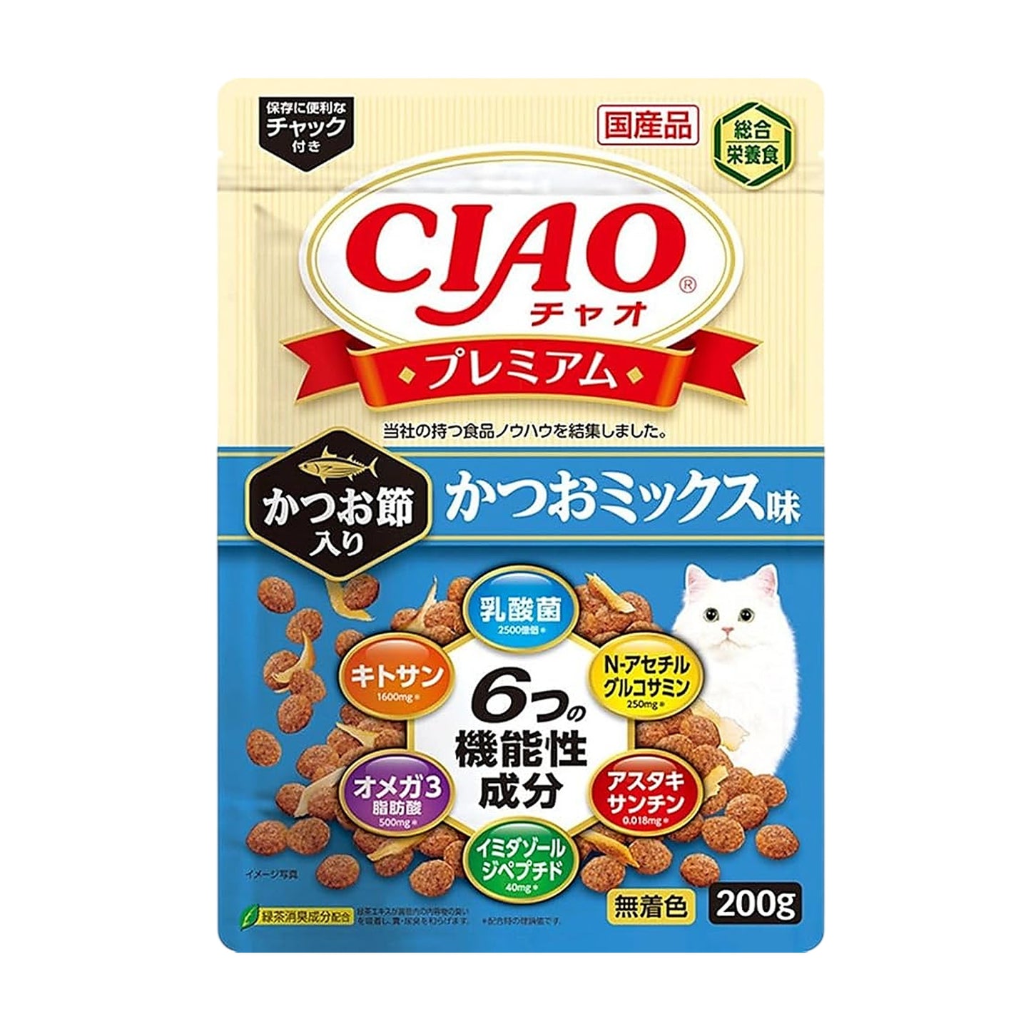 CIAO 高級乾糧 木魚&鰹魚味 200克 (P-432)