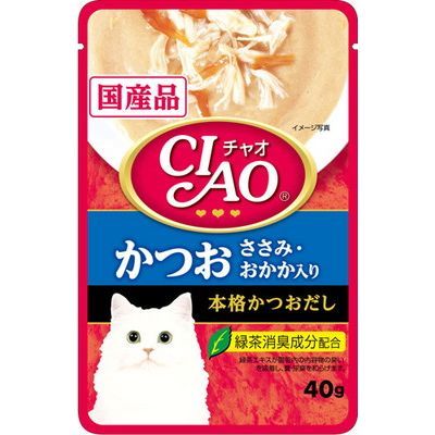 INABA CIAO Japanese Cat Wet Food Bonito + Chicken + Katsuobushi Flavor Bonito Broth Formula 40g #IC-204  