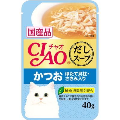 INABA CIAO Japanese Cat Wet Food Bonito + Scallop + Chicken Flavor Bonito Broth Formula 40g #IC-212  