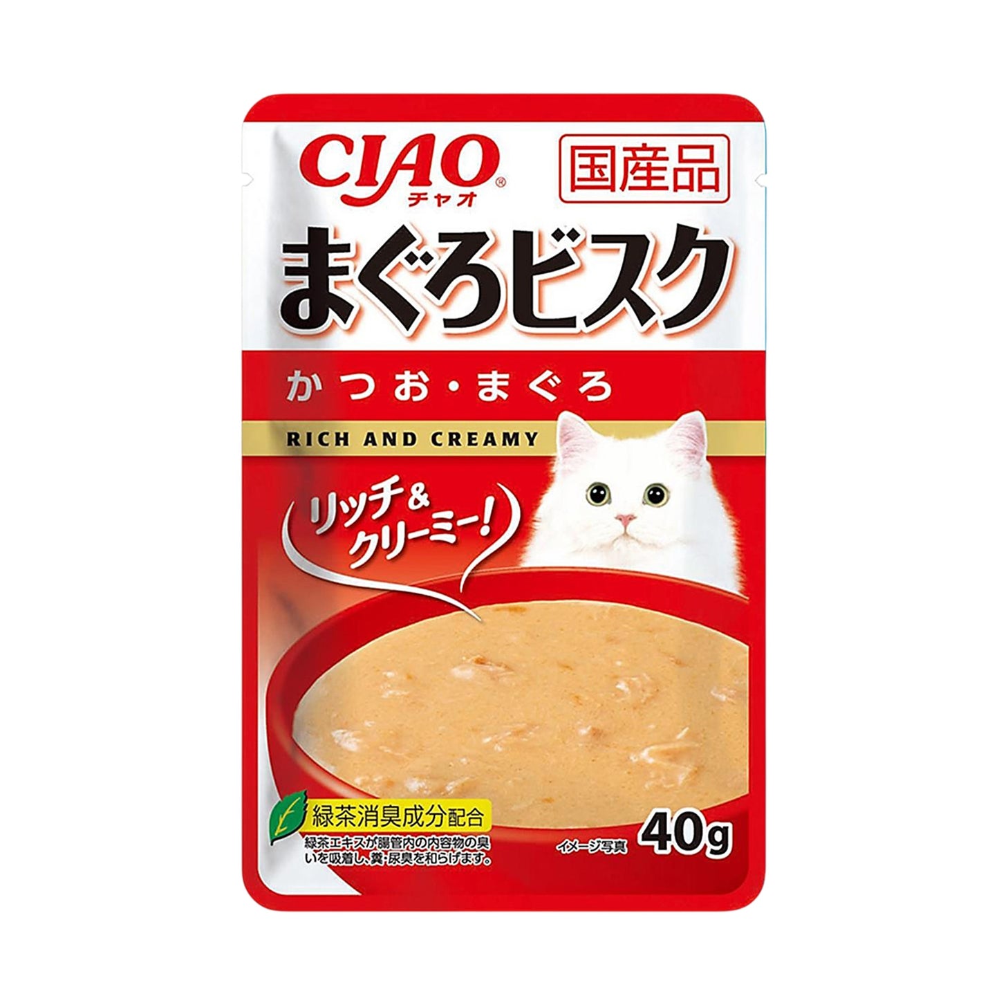 CIAO 日本貓濕糧(IC-356) - 吞拿魚濃湯餐包 鰹魚&吞拿魚味 40g