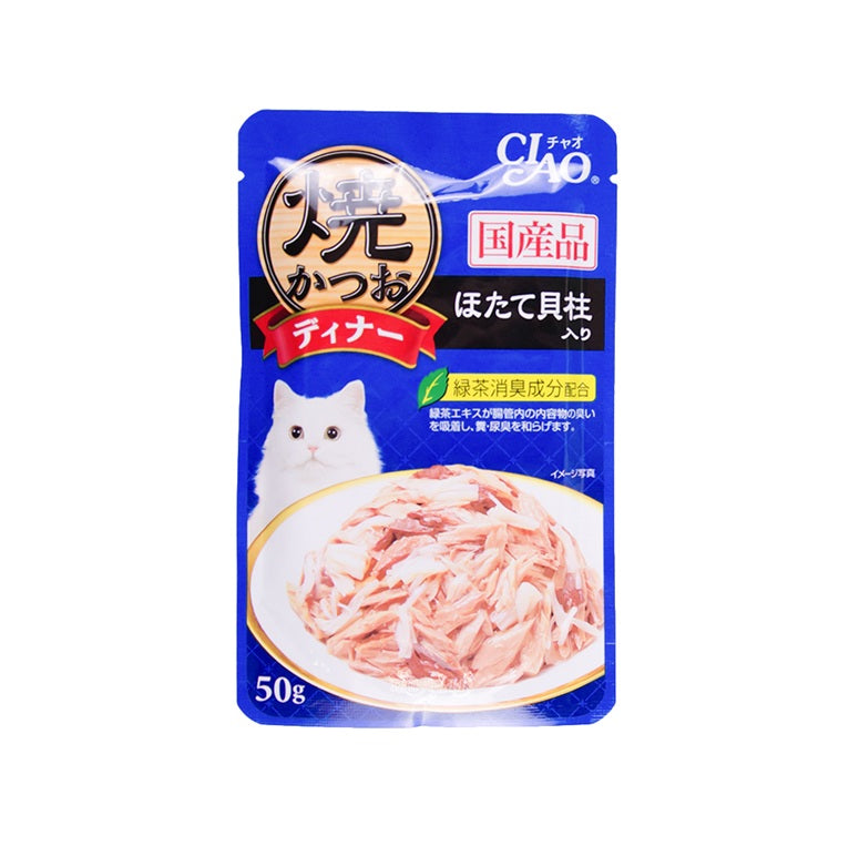 CIAO IC-232 Grilled Katsuo with Scallop 50g Cat Pouch