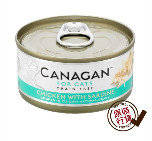 Canagan Cat Canned Wet Food Chicken + Sardine Formula 75g #WD75