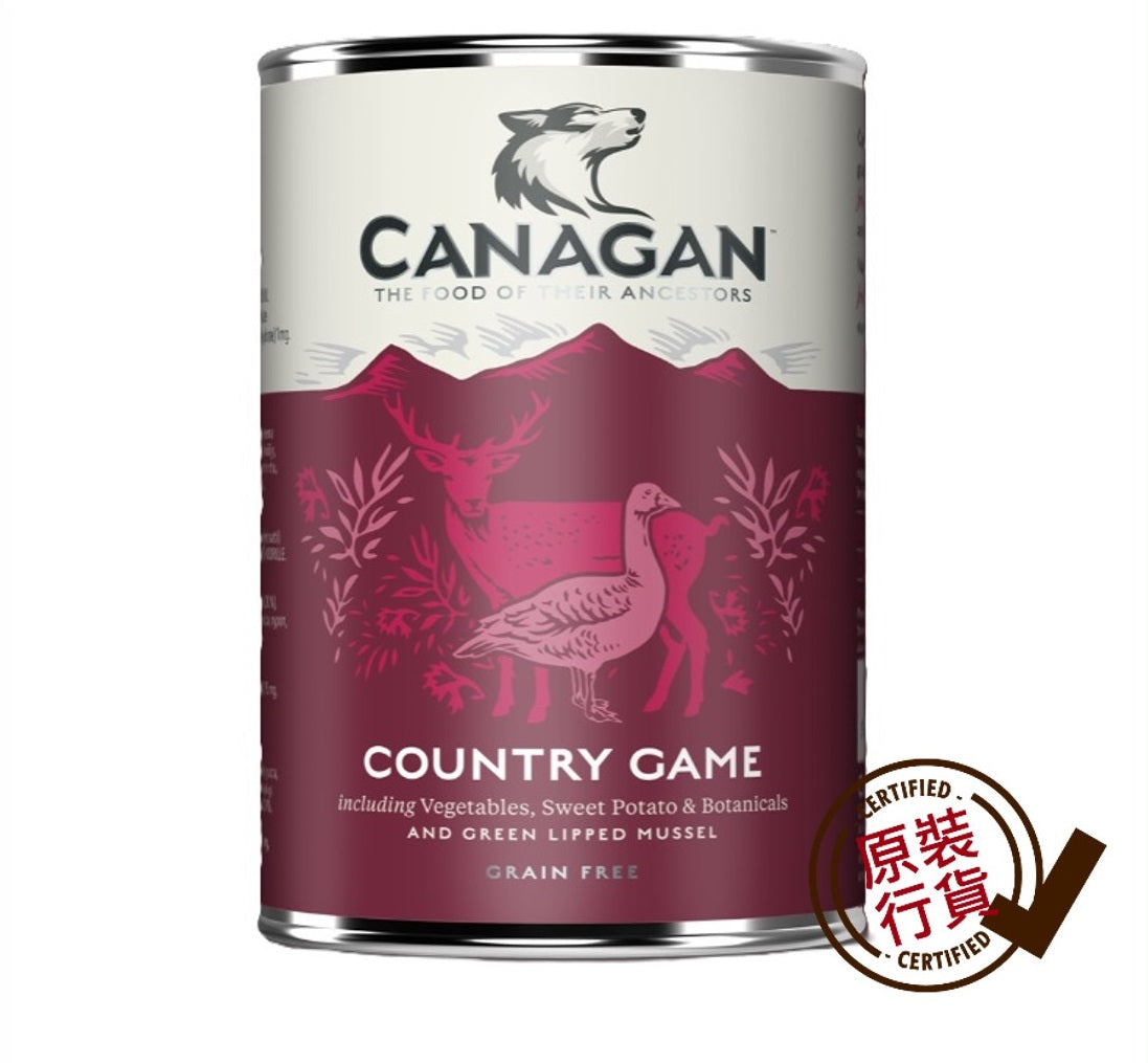 Canagan Grain-Free Dog Canned Wet Food Country Game Formula 400g #CWG