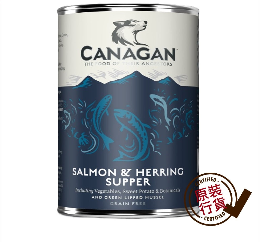 Canagan Grain-Free Dog Canned Wet Food Salmon + Herring Formula 400g #CSH