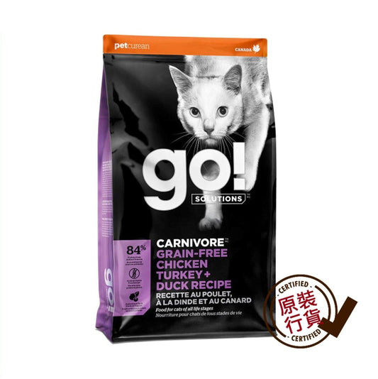 GO! SOLUTIONS Carnivore Chicken, Turkey + Duck Recipe Grain-Free All Life Stages Cat Food 8lb