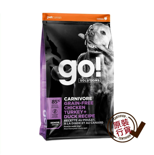 GO! SOLUTIONS Carnivore Chicken, Turkey + Duck Recipe Grain-Free Senior Dog Food 12lb