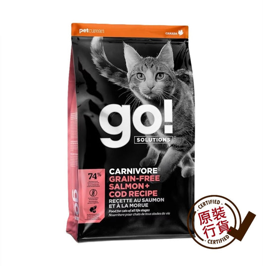 GO! SOLUTIONS Carnivore Salmon + Cod Recipe Grain-Free All Life Stages Cat Food 16lb