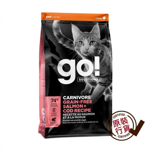 GO! SOLUTIONS Carnivore Salmon + Cod Recipe Grain-Free All Life Stages Cat Food 3lb