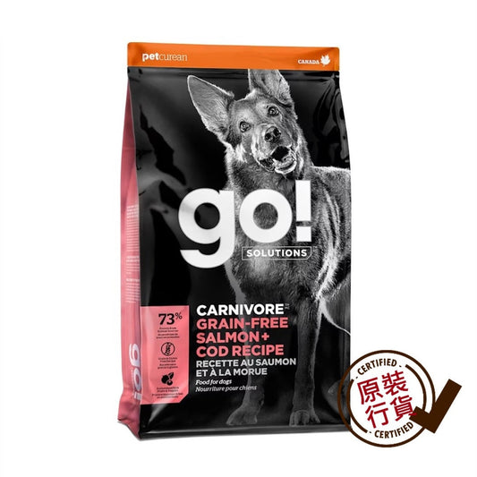 GO! SOLUTIONS Carnivore Salmon + Cod Recipe Grain-Free All Life Stages Dog Food 22lb