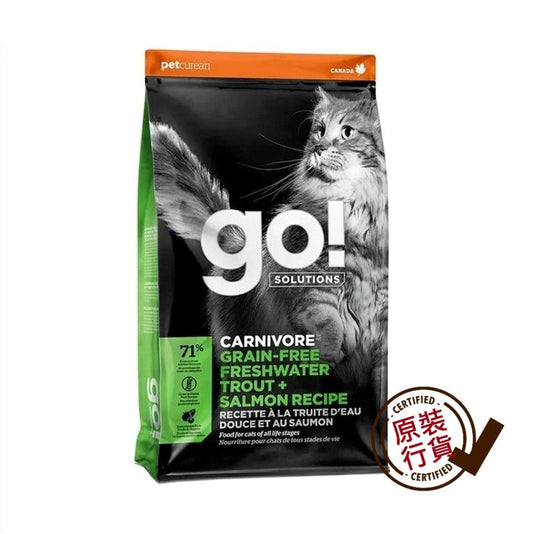 GO! SOLUTIONS Carnivore Trout + Salmon Recipe Grain-Free All Life Stages Cat Food 16lb