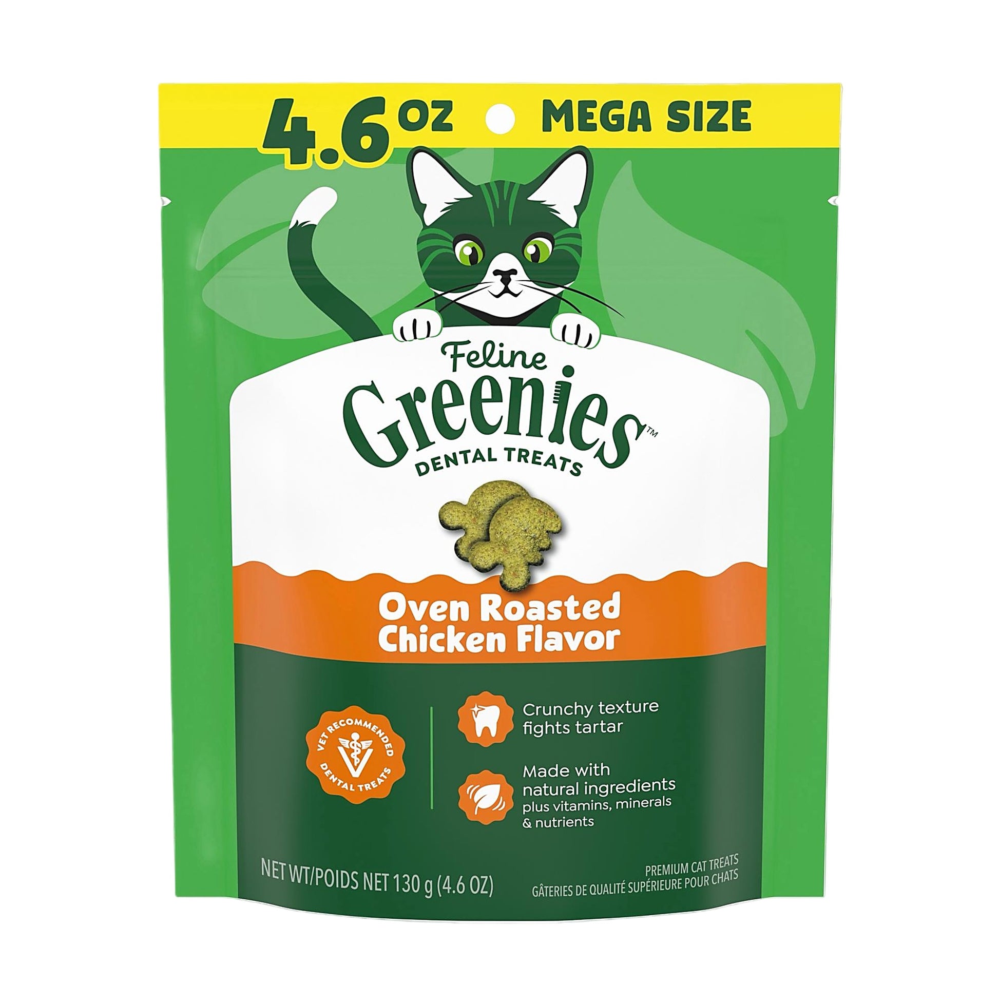 Greenies Cat Dental Treats - Oven-Roasted Chicken 4.6oz (RANDOM Packing)