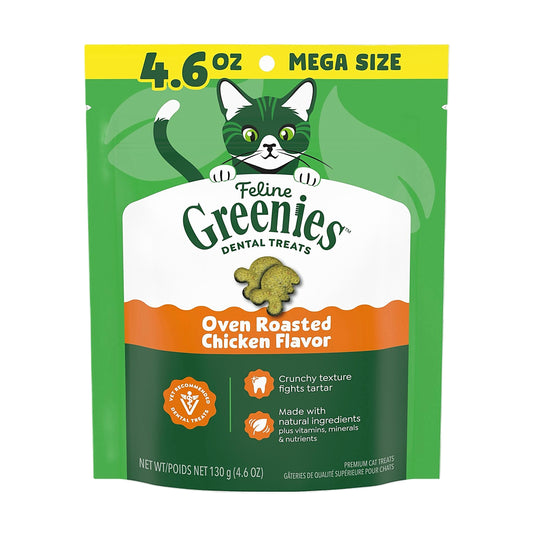 Greenies Cat Dental Treats - Oven-Roasted Chicken 4.6oz (RANDOM Packing)