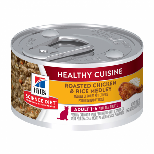 Hills Adult Cat 1-6 Healthy Cuisine Chicken & Rice Entrée Canned Food 2.8oz