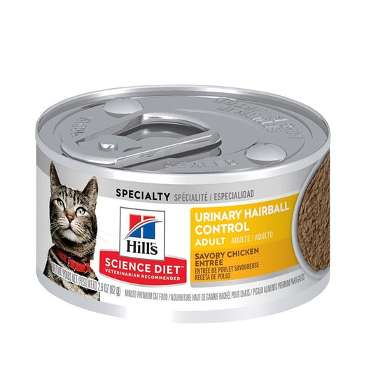 Hills Adult Cat 1-6 Urinary Hairball Control Entrée Canned Food 2.9oz