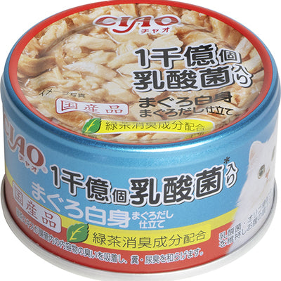 INABA CIAO Cat Can 10 Billion Probiotics Tuna + Tuna Broth 85g A-134