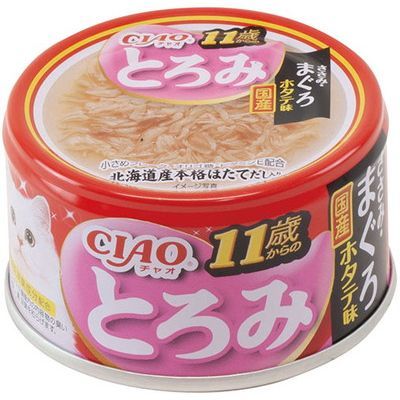 INABA CIAO Cat Can 11 Years Old Senior Cat Thick Soup Series Chicken + Tuna + Scallop 80g A-46