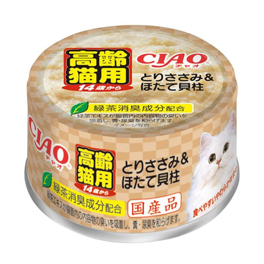 INABA CIAO Cat Can 14 Years Old Senior Cat Age Series Chicken + Scallop 85g M-53
