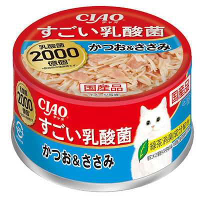 INABA CIAO Cat Can 20 Billion Probiotics Bonito + Chicken 85g A-193