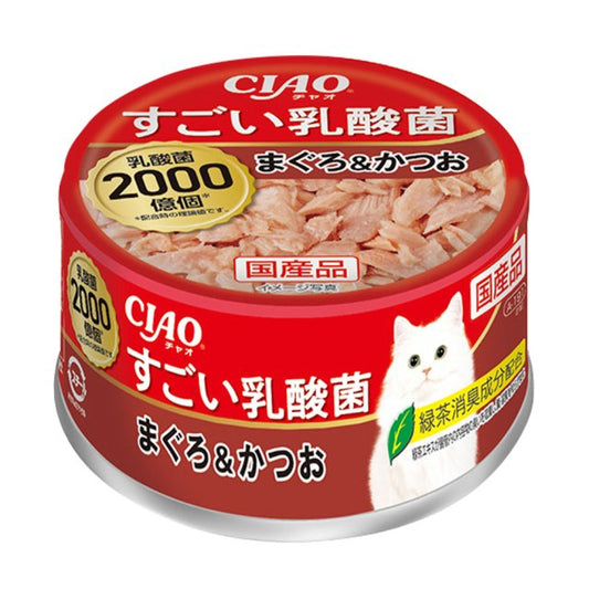 INABA CIAO Cat Can 20 Billion Probiotics Tuna + Bonito 85g A-191