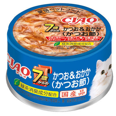 INABA CIAO Cat Can 7+ Years Old Age Series Bonito + Dried Bonito 85g M-32