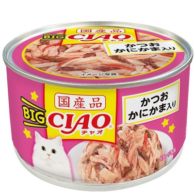 INABA CIAO Cat Can BIG CIAO Series Bonito + Crab Stick 160g CC-55
