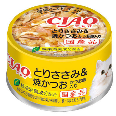 INABA CIAO Cat Can Chicken Series Chicken + Grilled Bonito + Bonito Flakes 85g C-54