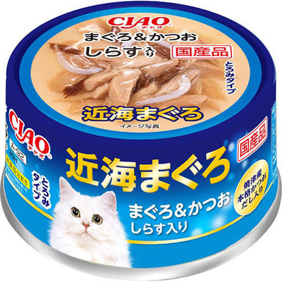 INABA CIAO Cat Can Near Sea Series Tuna + Bonito + Whitebait 80g A-92