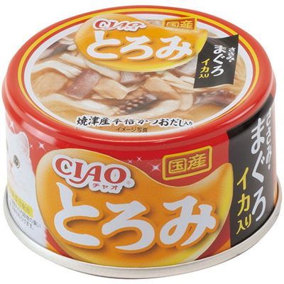 INABA CIAO Cat Can Thick Soup Series Chicken + Tuna + Squid 80g A-53