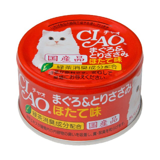 INABA CIAO Cat Can Tuna Red Meat Series Tuna + Chicken + Scallop 85g A-24