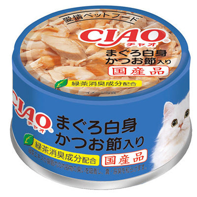 INABA CIAO Cat Can Tuna White Meat Series Tuna White Meat + Dried Bonito 85g A-85