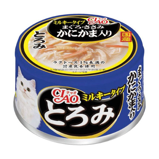 INABA CIAO Cat Can White Broth Series Tuna + Chicken + Crab Stick 80g A-112