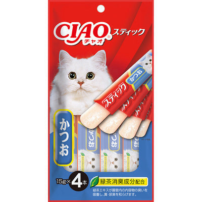 INABA CIAO Cat Snack Japanese Jelly Slice Bonito Flavor 15g x 4 pcs TSC-122