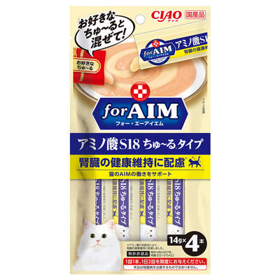 INABA CIAO Cat Snack Japanese Meat Paste AIM Kidney Health Series Amino Acid S18 14g x 4 pcs CA-01