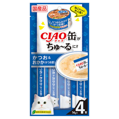 INABA CIAO Cat Snack Japanese Meat Paste Bonito + Dried Bonito 14g x 4 pcs SC-353