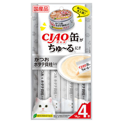 INABA CIAO Cat Snack Japanese Meat Paste Bonito + Scallop 14g x 4 pcs SC-354