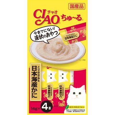 INABA CIAO Cat Snack Japanese Meat Paste Chicken + Crab Sauce 14g x 4 pcs 4SC-76