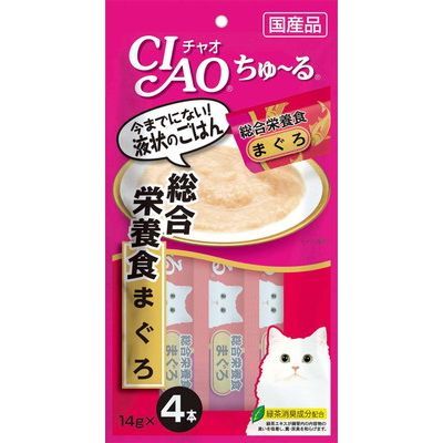 INABA CIAO Cat Snack Japanese Meat Paste Complete Nutrition Tuna 14g x 4 pcs SC-147