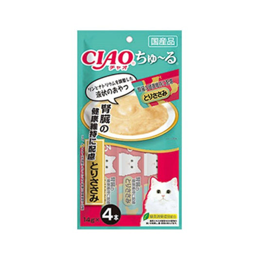 INABA CIAO Cat Snack Japanese Meat Paste Kidney Health Support Chicken Sauce 14g x 4 pcs SC-175