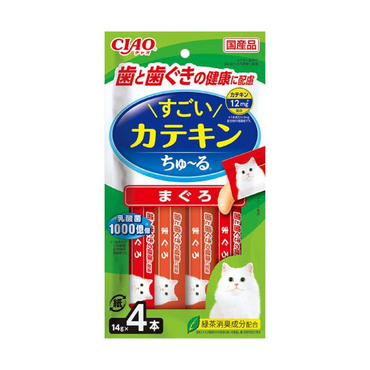 INABA CIAO Cat Snack Japanese Meat Paste Probiotic + Catechin Tuna 14g x 4 pcs SC-432