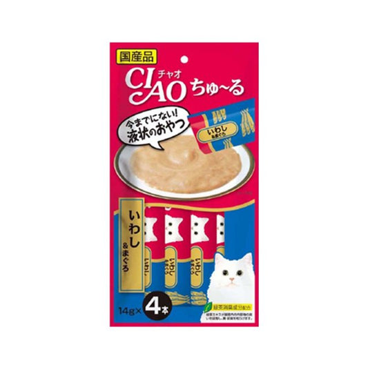 INABA CIAO Cat Snack Japanese Meat Paste Sardine + Tuna 14g x 4 pcs SC-145
