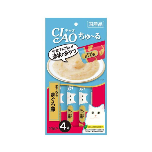 INABA CIAO Cat Snack Japanese Meat Paste Tuna + Tuna Dried 14g x 4 pcs SC-141
