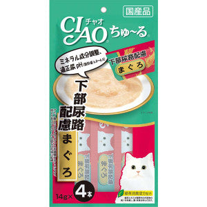INABA CIAO Cat Snack Japanese Meat Paste Urinary Stone Care Tuna Sauce 14g x 4 pcs SC-105