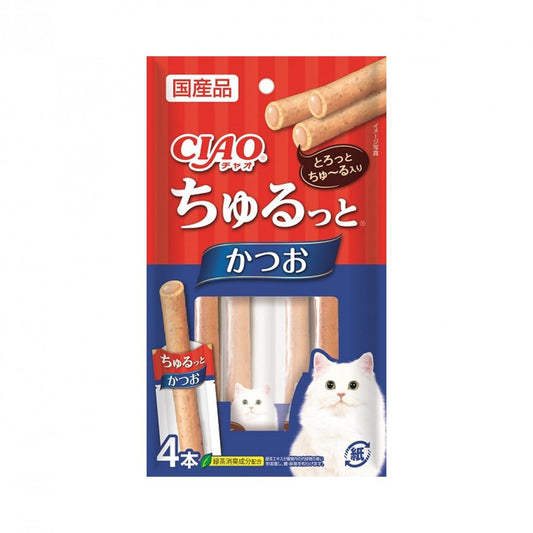 INABA CIAO Cat Snack Japanese Soft Core Flow Stick Bonito Flavor 4 pcs CS-123