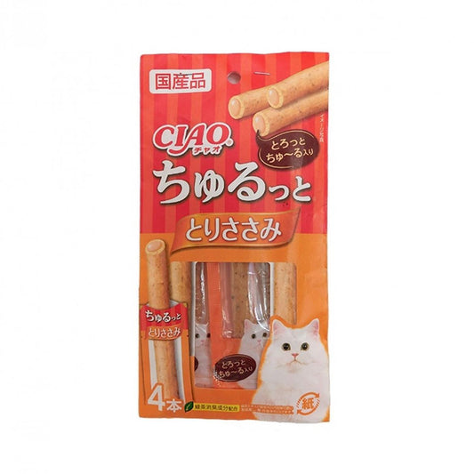 INABA CIAO Cat Snack Japanese Soft Core Flow Stick Chicken Flavor 4 pcs CS-124