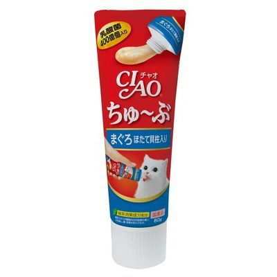 INABA CIAO Cat Snack Toothpaste Probiotic Scallop Tuna Flavor Meat Paste Formula 80g #CS-152
